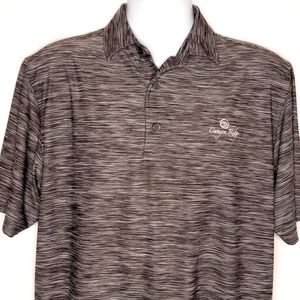 FootJoy Men's Medium Canyon Ridge Grey Heathered Short Sleeve Golf Polo Shirt